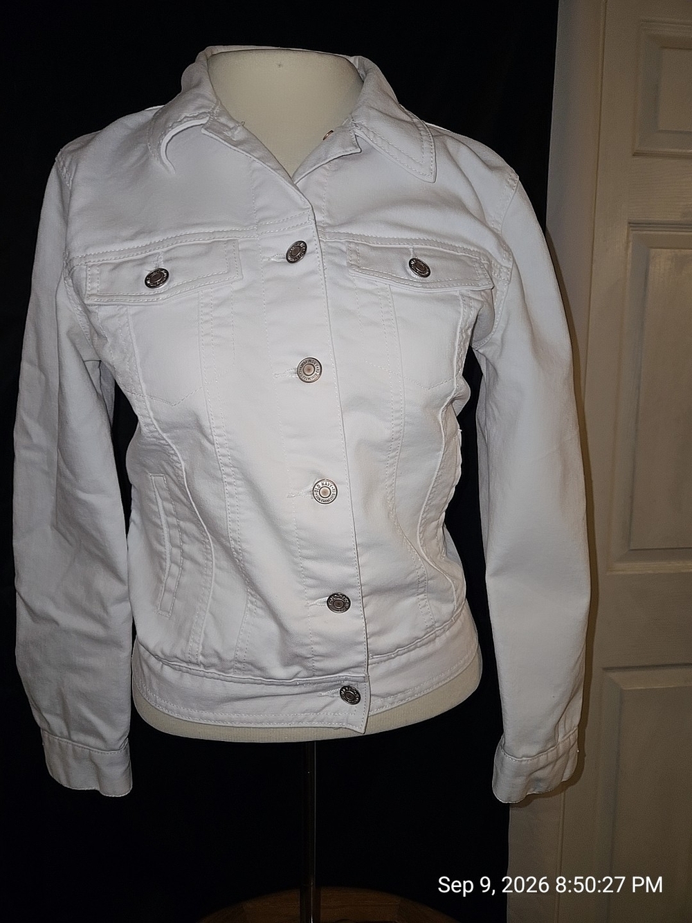 Old Navy White Denim Jacket with Button Front